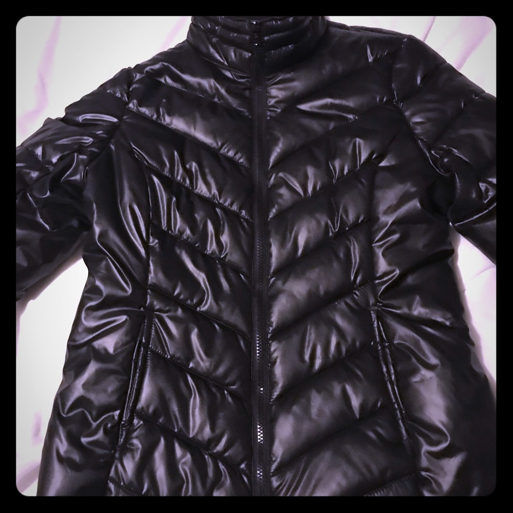 Black puffer coat